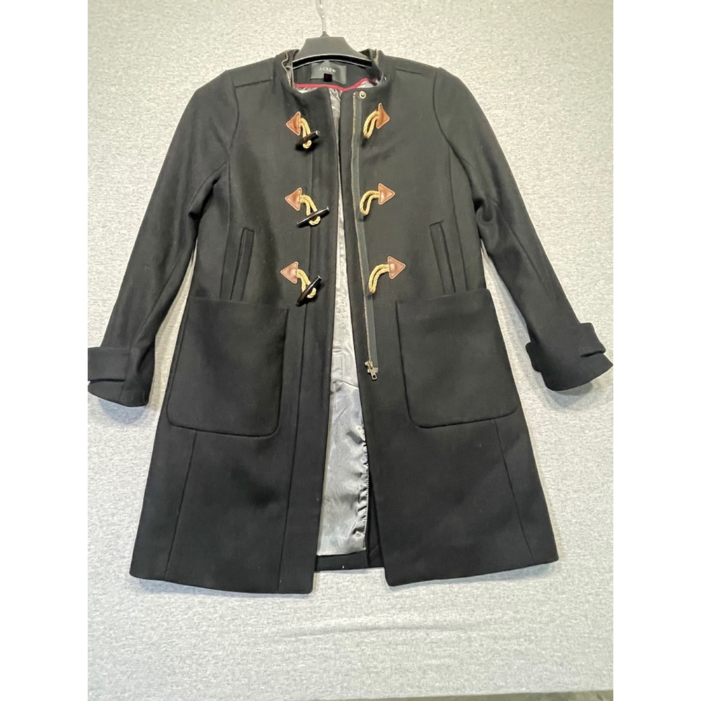 Women's J.Crew Black Wool Coat Size 2